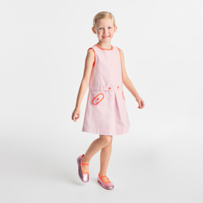 Girl dress in honeycomb piqué