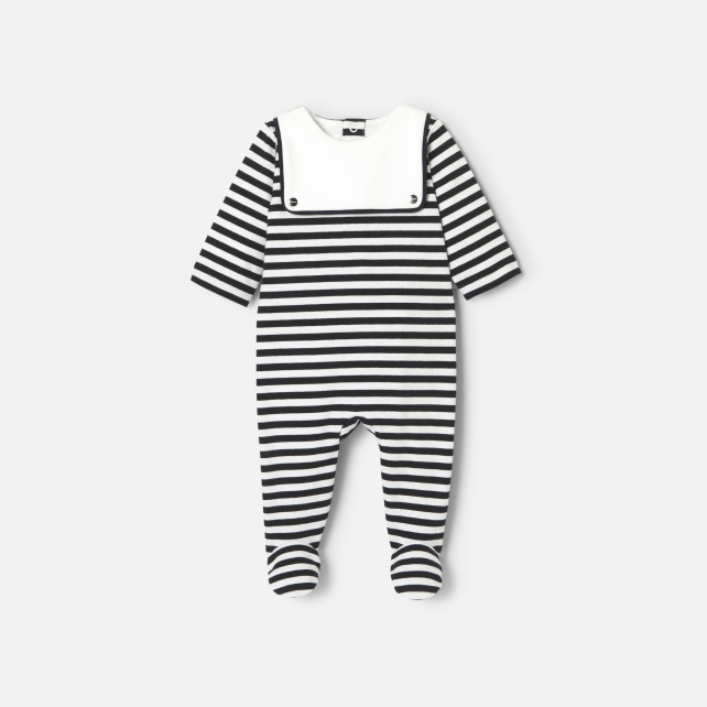Baby boy pyjamas in striped jersey Baby boy pyjamas in striped jersey