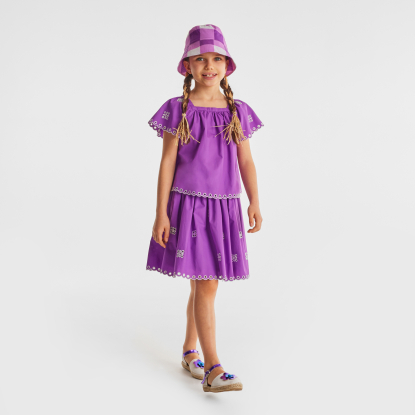 Blouse enfant fille manches volantées