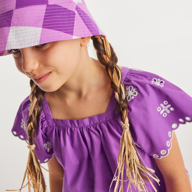 Blouse enfant fille manches volantées Blouse enfant fille manches volantées