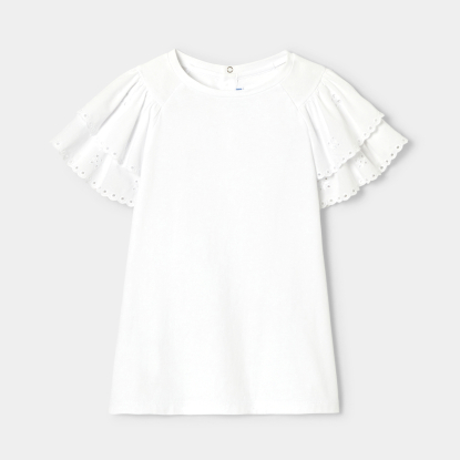 Girl T-shirt with ruffled sleeves