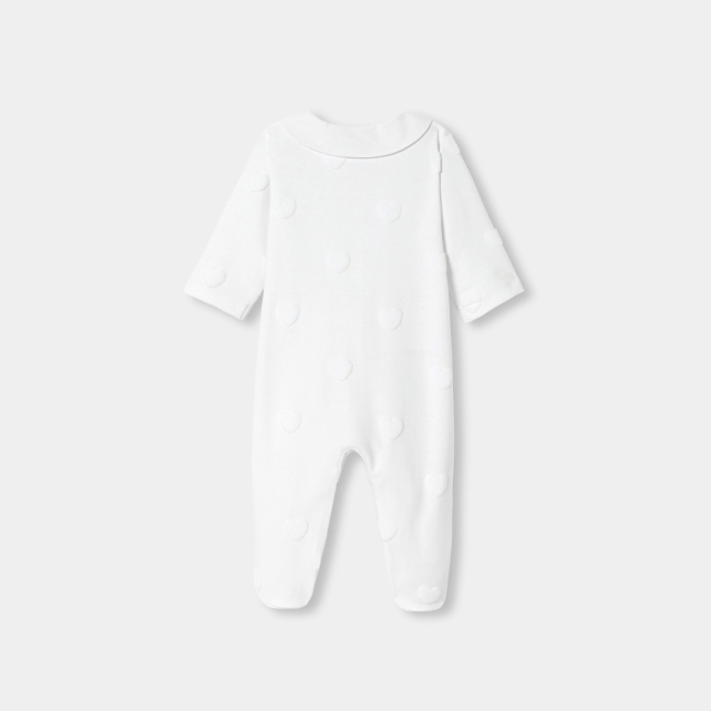 Baby girl jersey pyjamas with heart motif Baby girl jersey pyjamas with heart motif