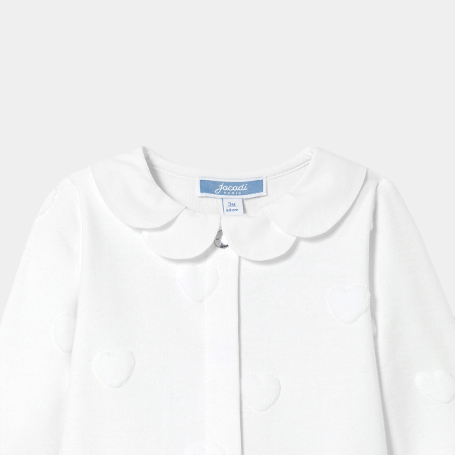 Baby girl jersey pyjamas with cloud motif Baby girl jersey pyjamas with cloud motif