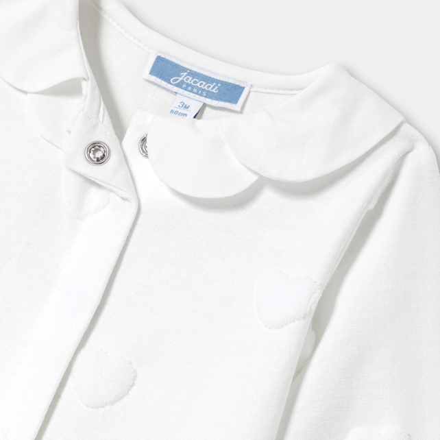 Baby girl jersey pyjamas with heart motif Baby girl jersey pyjamas with heart motif