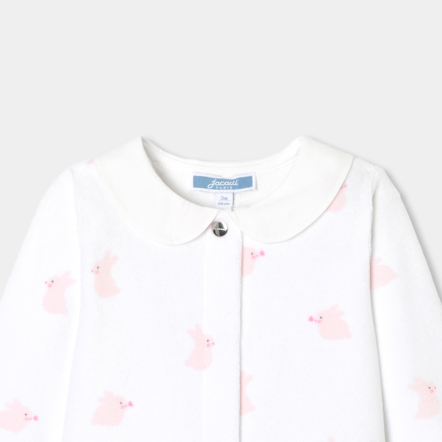 Baby girl velvet pyjamas with bunny pattern Baby girl velvet pyjamas with bunny pattern