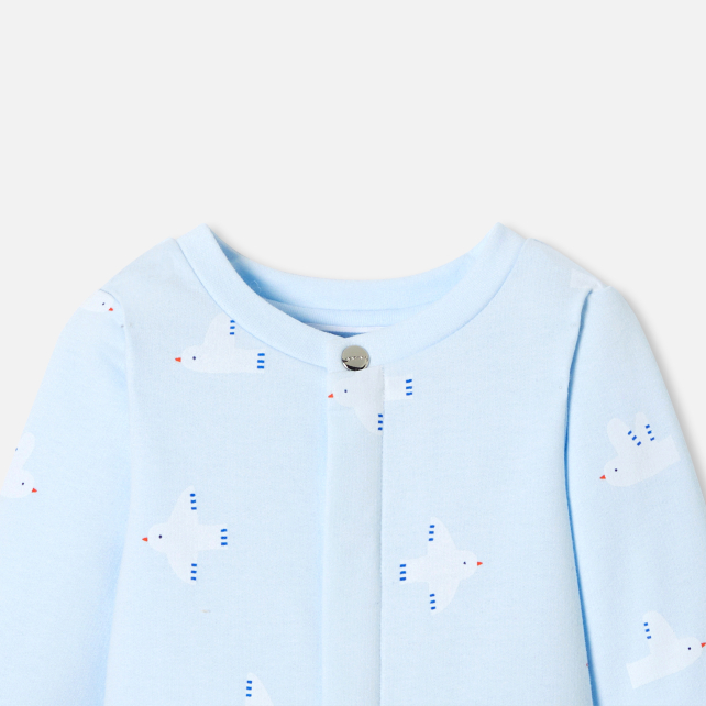 Baby pajamas in fleece with a seagull pattern Baby pajamas in fleece with a seagull pattern