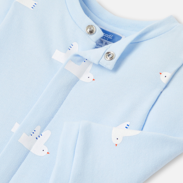 Baby pajamas in fleece with a seagull pattern Baby pajamas in fleece with a seagull pattern
