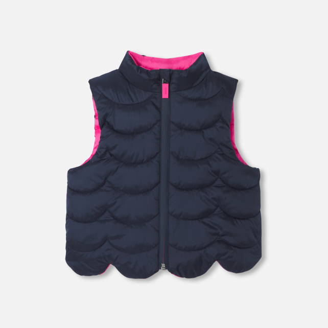Baby girl reversible sleeveless padded jacket Baby girl reversible sleeveless padded jacket