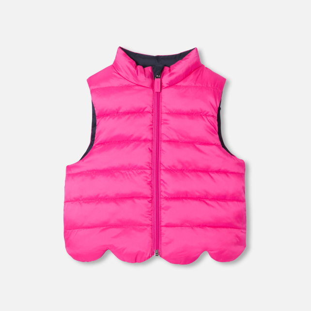 Baby girl reversible sleeveless padded jacket Baby girl reversible sleeveless padded jacket