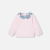 Baby girl sweatshirt with Liberty fabric collar Baby girl sweatshirt with Liberty fabric collar