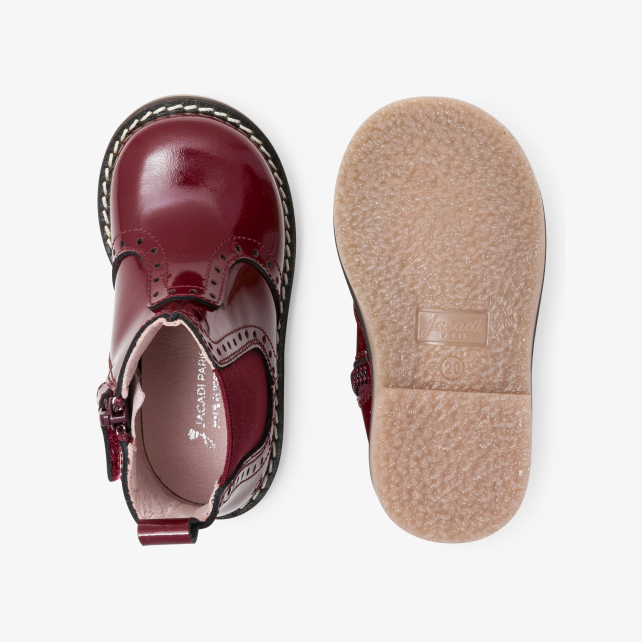 Chelsea boots bébé fille en cuir verni