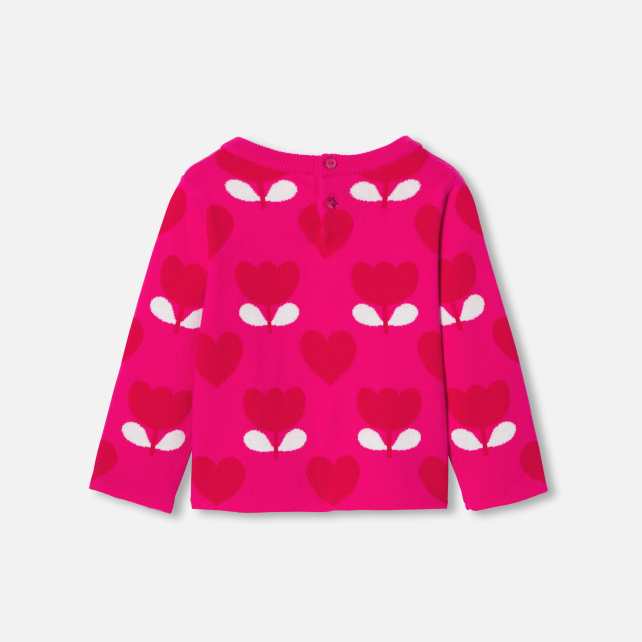 Baby girl jumper in jacquard knit Baby girl jumper in jacquard knit