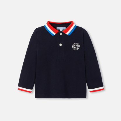 Long-sleeved baby boy polo shirt