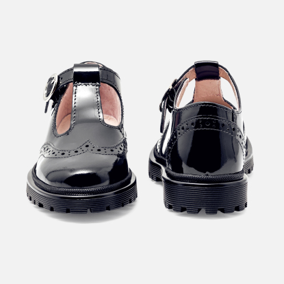 Girl patent leather t-strap shoes