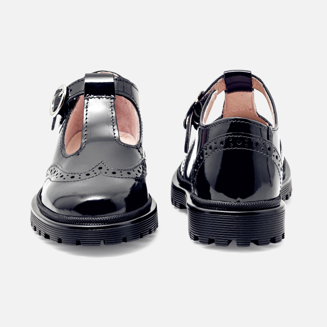 Girl patent leather t-strap shoes