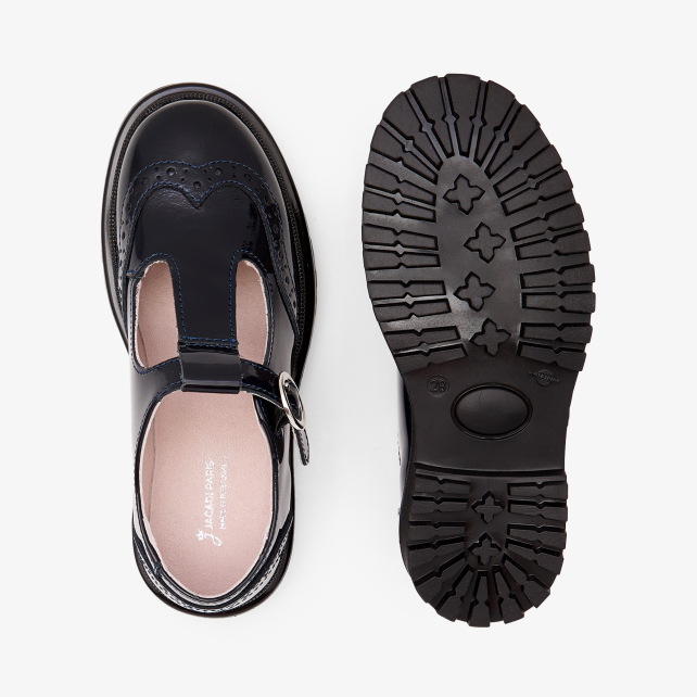 Girl patent leather t-strap shoes