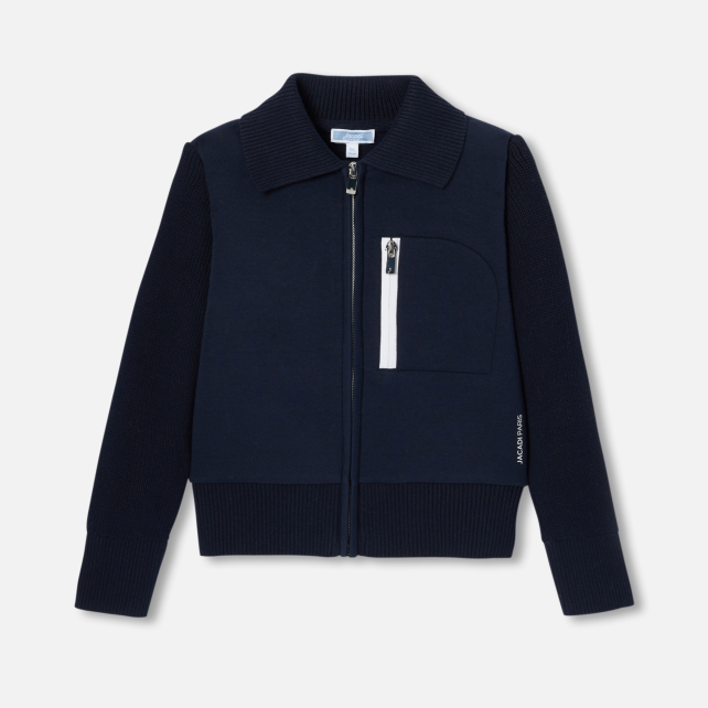 Boy bi-material cardigan Boy bi-material cardigan