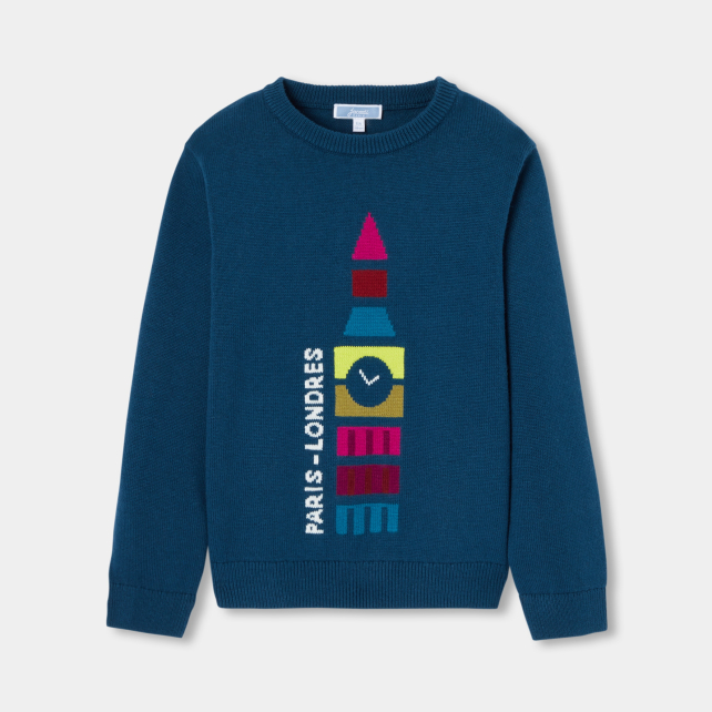 Boy jumper in cotton and wool Boy jumper in cotton and wool
