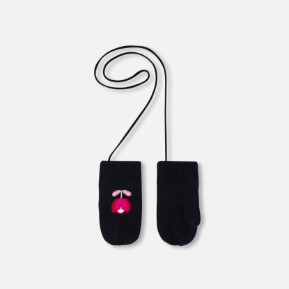 Baby girl knitted mittens