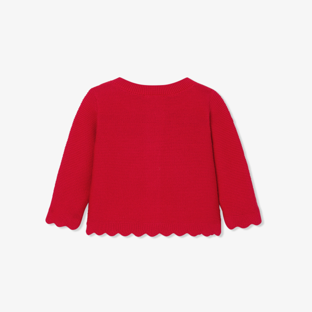 Baby girl cardigan in garter stitch Baby girl cardigan in garter stitch