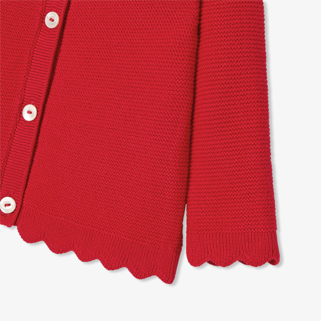 Baby girl cardigan in garter stitch Baby girl cardigan in garter stitch