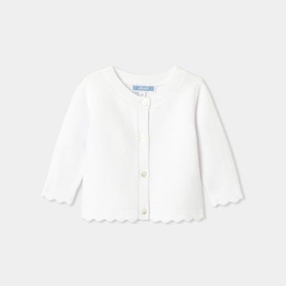 Cardigan bébé fille en point mousse