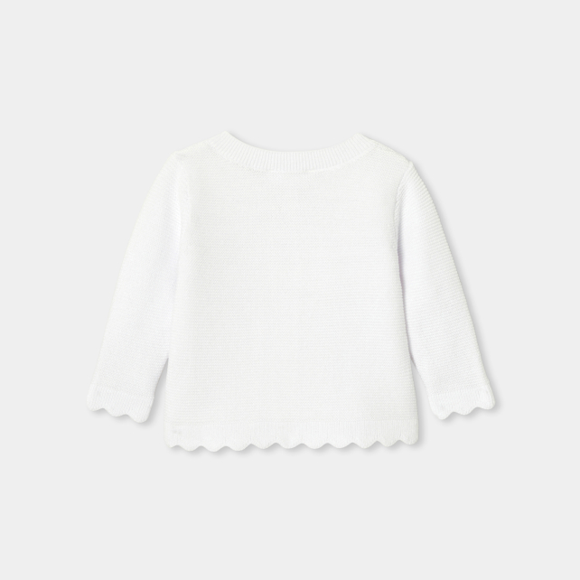 Baby girl cardigan in garter stitch Baby girl cardigan in garter stitch