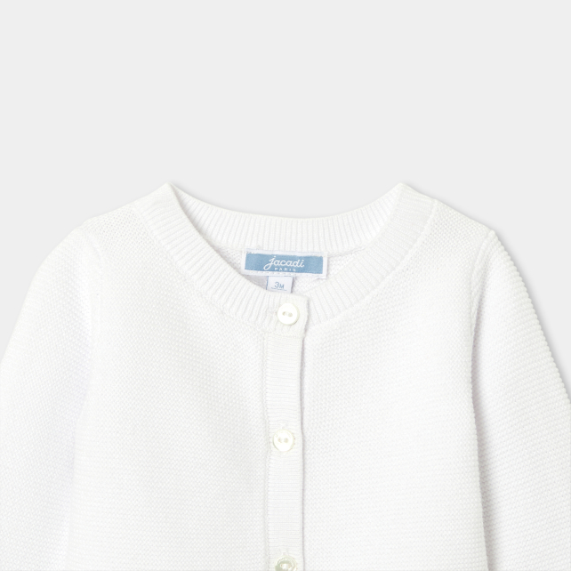 Baby girl cardigan in garter stitch Baby girl cardigan in garter stitch