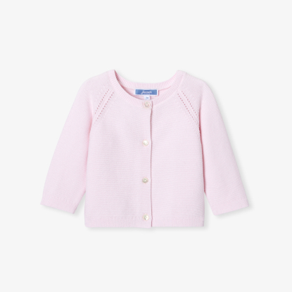 Cardigan bébé fille en point mousse