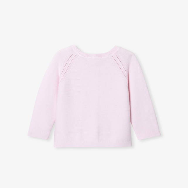 Baby girl cardigan in garter stitch Baby girl cardigan in garter stitch