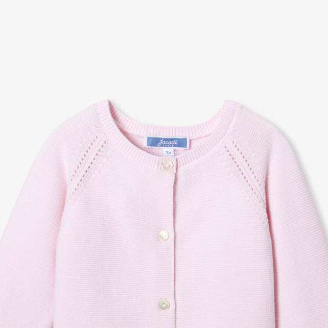 Baby girl cardigan in garter stitch Baby girl cardigan in garter stitch