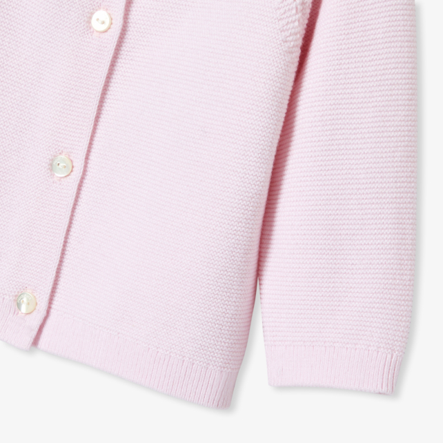 Cardigan bébé fille en point mousse Cardigan bébé fille en point mousse