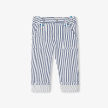 Pantalon bébé garçon en twill rayé