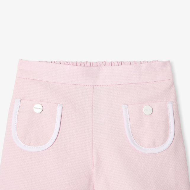 Baby girl shorts in honeycomb piqué Baby girl shorts in honeycomb piqué
