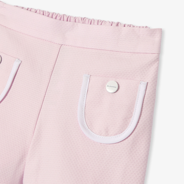 Baby girl shorts in honeycomb piqué Baby girl shorts in honeycomb piqué