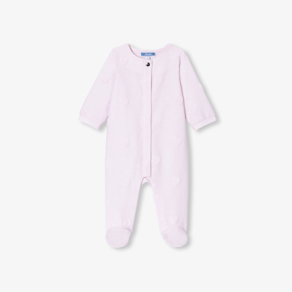 Baby girl jersey pyjamas with a heart pattern