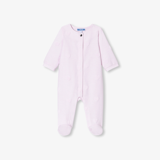 Baby girl jersey pyjamas with a heart pattern Baby girl jersey pyjamas with a heart pattern