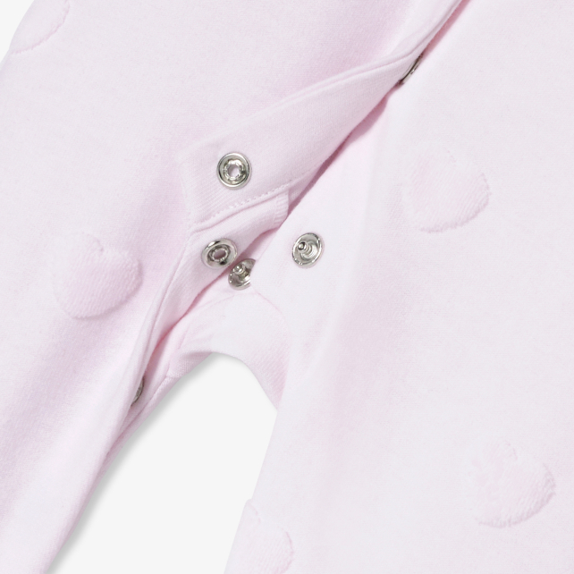 Baby girl jersey pyjamas with a heart pattern Baby girl jersey pyjamas with a heart pattern