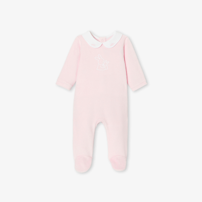 Baby girl pyjamas in velvet bouclette