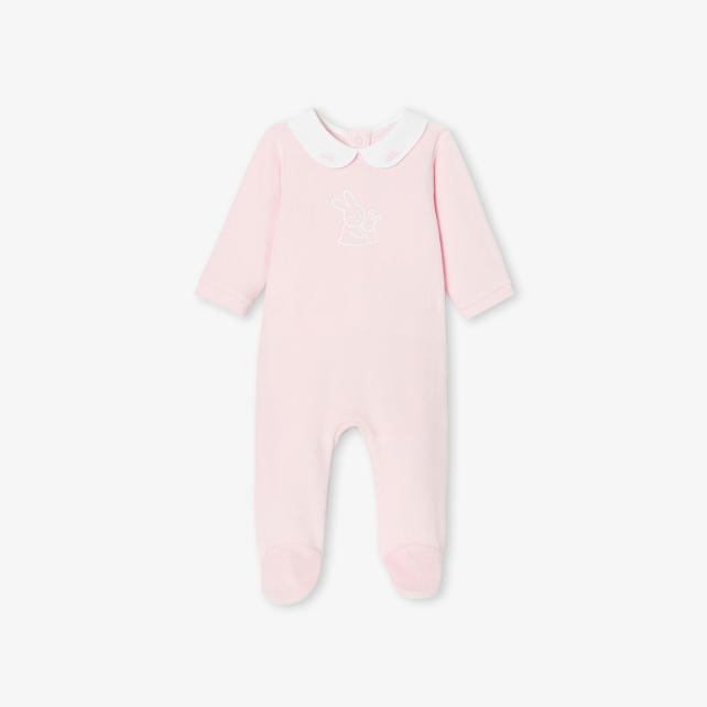Baby girl pyjamas in velvet bouclette Baby girl pyjamas in velvet bouclette