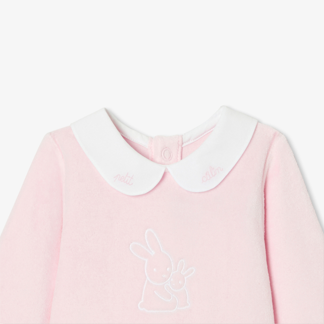 Baby girl pyjamas in velvet bouclette Baby girl pyjamas in velvet bouclette