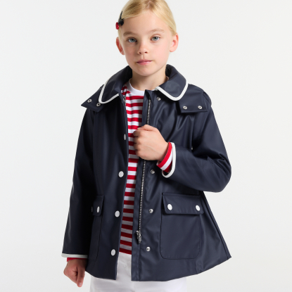 Girl hooded raincoat