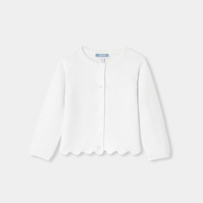 Baby girl cardigan in garter stitch