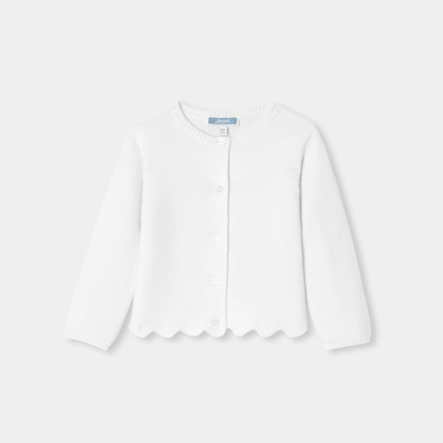 Cardigan bébé fille en point mousse Cardigan bébé fille en point mousse