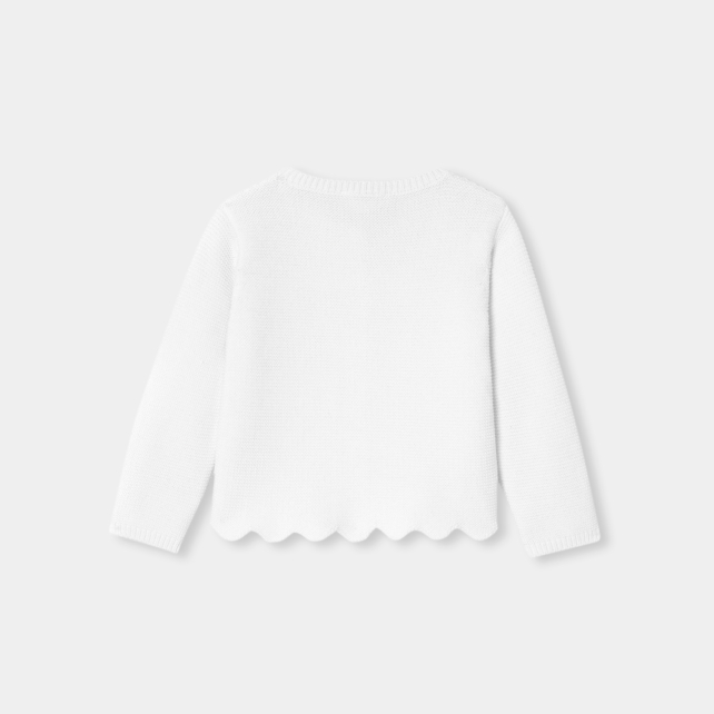 Cardigan bébé fille en point mousse Cardigan bébé fille en point mousse