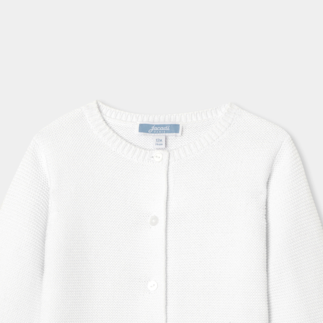 Cardigan bébé fille en point mousse Cardigan bébé fille en point mousse