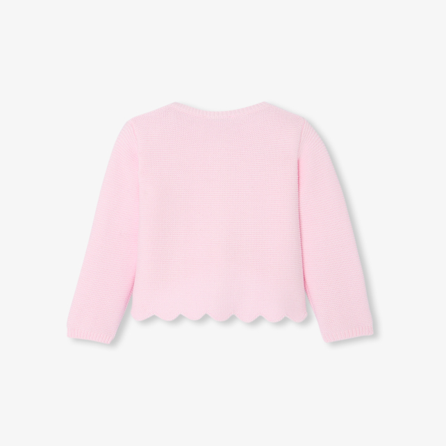 Baby girl cardigan in garter stitch Baby girl cardigan in garter stitch