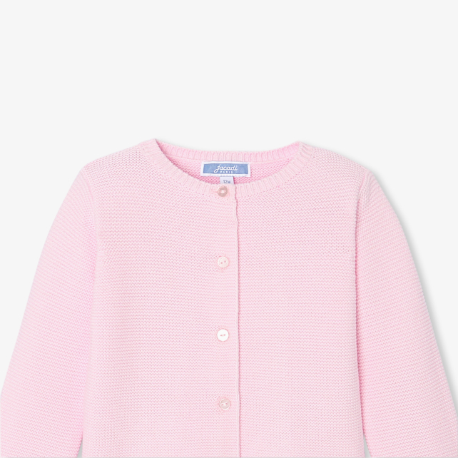 Baby girl cardigan in garter stitch Baby girl cardigan in garter stitch