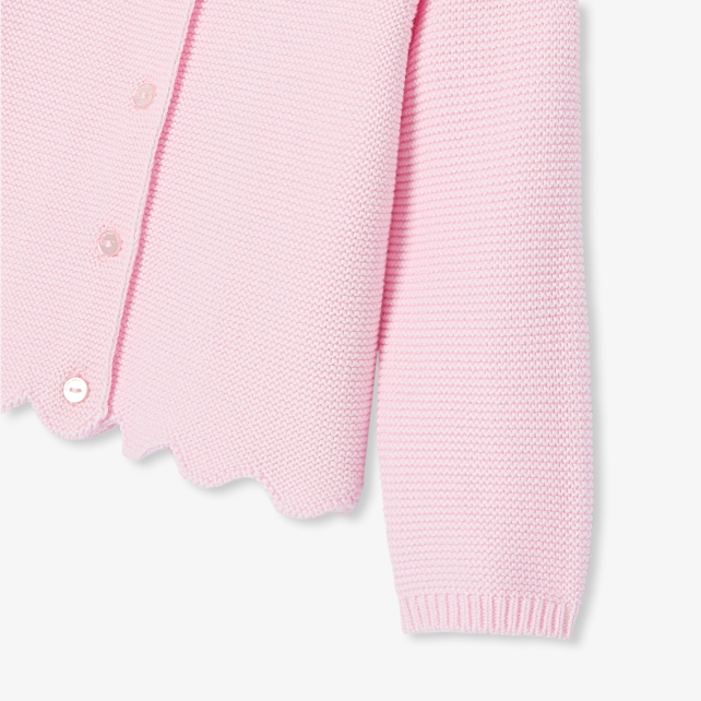 Cardigan bébé fille en point mousse Cardigan bébé fille en point mousse