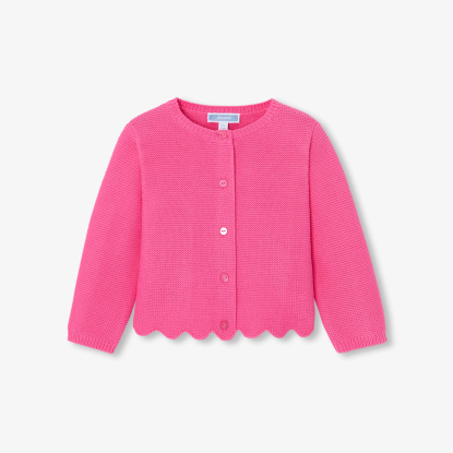 Baby girl cardigan in garter stitch